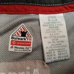 Bulwark FR Shirt Mens XL Gray Henley Flame Fire Resistant iQ Series Workwear