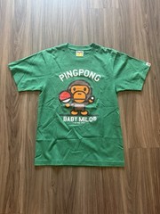 BAPE Baby Milo Ping Pong Graphic T-Shirt Green Men’s Size S