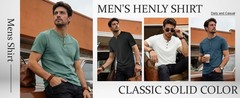 Men’s Henley Short Sleeve Shirt UPF 80+ Lightweight Moisture Wicking Summer Tops