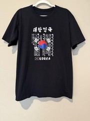 Korea Flag Shirt Mens L Black Hangul Graphic South Korea Travel Tee Souvenir