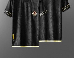 New Fashion Star Trend Embroidery Summer Short Sleeve Luxury Men Black T-Shirt