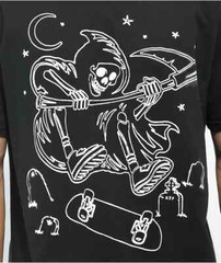 A-Lab Mens Shred To Death Skateboarding Reaper Black Shirt New Large