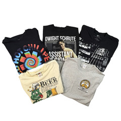 MIXED LOT OF 5 Men’s M Various T Shirts Rock/Beer/Dwight Schrute SEE DESCRIPTION