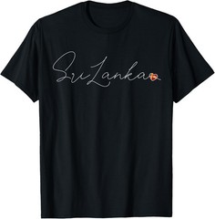 Sri Lanka Simple Love Sri Lankan Flag Heart on Sri Lanka T-Shirt