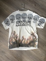 SATOSHI NAKAMOTO lost boys white skull tee, Size L