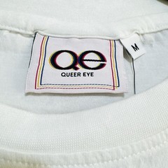 Queer Eye Yas Henny Graphic T-shirt Medium White Rainbow Shadow Short Sleeve NWT
