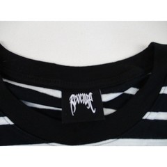 Revenge Shirt Mens Medium Black White Striped Outline Logo