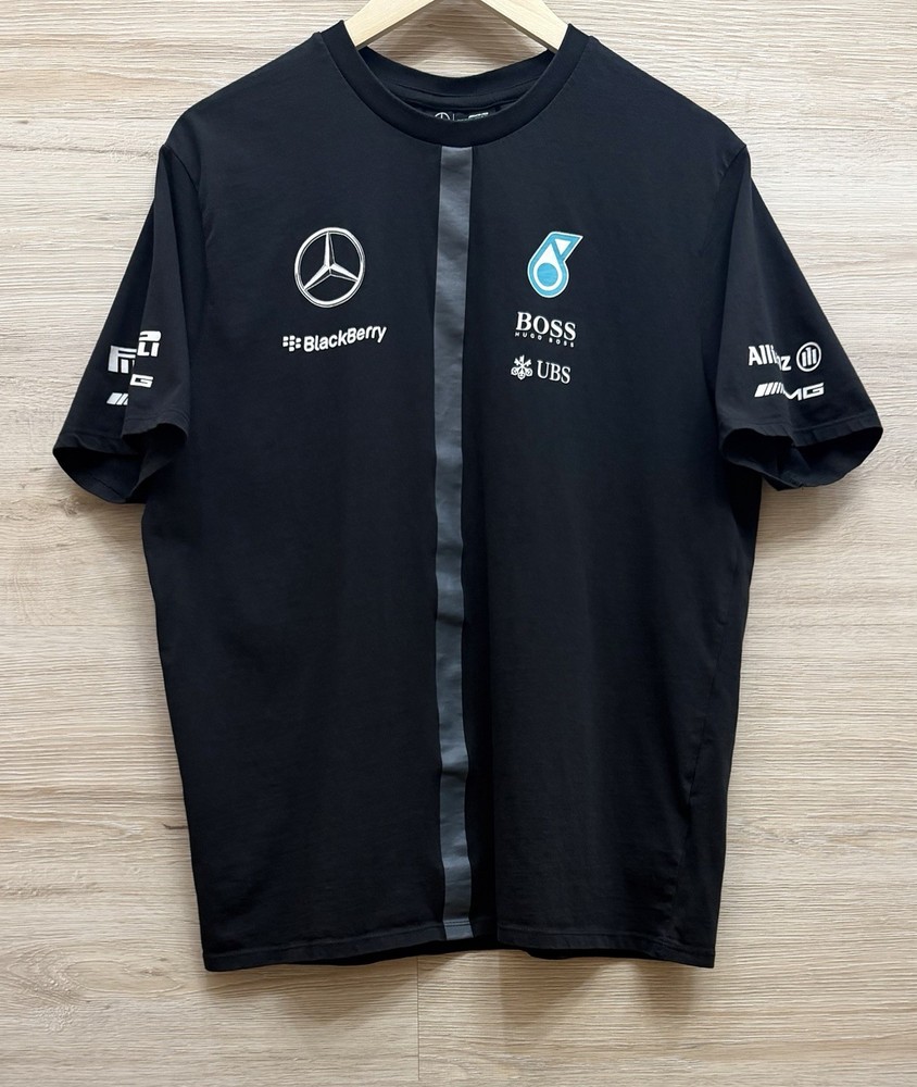 Mercedes Benz AMG Petronas Black Formula 1 Team T-Shirt Mens Size Large