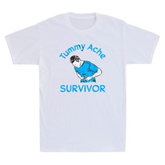 Tummy Ache Survivor Stomachache IBS Funny Quote Saying Vintage Men’s T-Shirt Tee