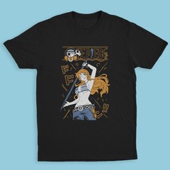 One Piece Nami T-Shirt Anime Graphic Tee Unisex Black Cotton S-5XL