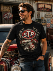STP Hot Rod Racing T Shirt Retro Speed Shop Drag Race Tee
