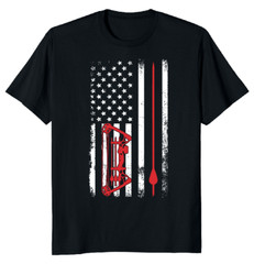 NEW LIMITED Archery American Flag Novelty Heavy Cotton Tee M-3XL Fast Shipping