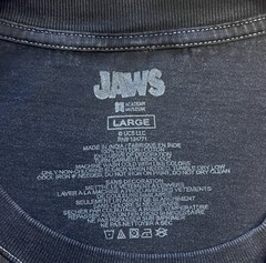 Retro JAWS Academy Museum Film SHARK MOVIE T-SHIRT Chalk-Graphic Gray Mens LARGE