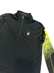 SPYDER Black Web Strong Dry W.E.B. 1/4 1/2 Zip-Neck Top Long Sleeve Men’s Small