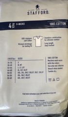Stafford 4-Pck Men’s Medium White V-neck T-Shirts Super Soft 100% Cotton Casual